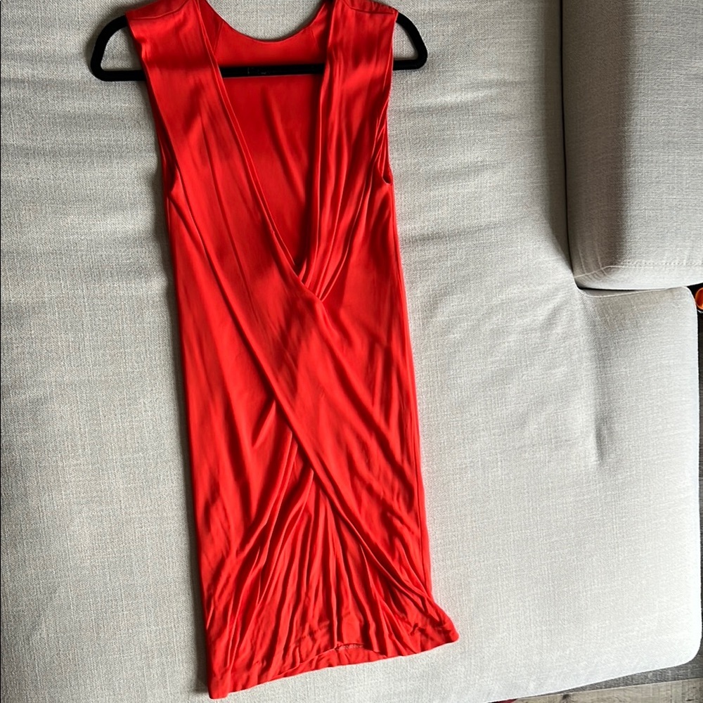Elegant Orange Sleeveless Dress - Picture 4 of 5